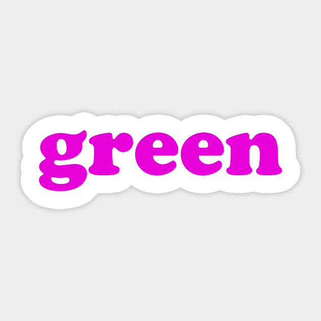 Green (Purple) Sticker by n23tees